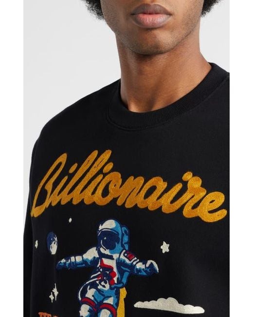 BBCICECREAM Black Bb Jet Set Embroidered Graphic Sweatshirt for men