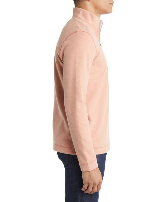 Johnston & Murphy Blue Reversible Quarter Zip Pullover for men
