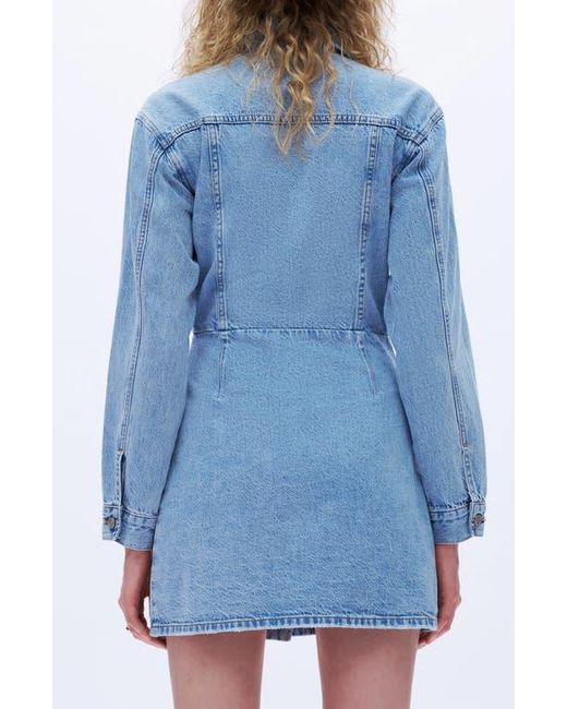 Bayeas Blue Long Sleeve Denim Minidress