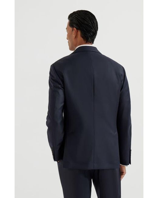 Brunello Cucinelli Blue Twill Blazer for men