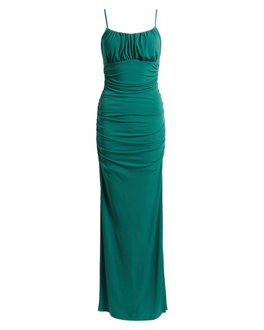 Emerald Sundae Green Emma Ruched Knit Gown