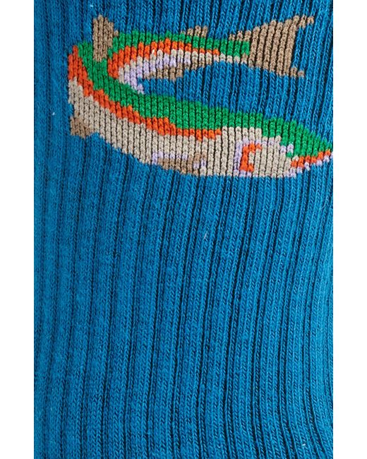 American Trench Blue Fish Out Of Water Crew Socks for men