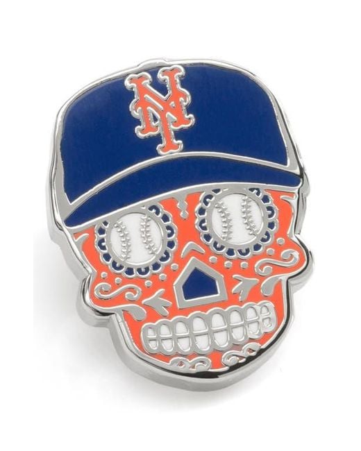 Cufflinks Inc. Blue Mlb New York Mets Sugar Skull Lapel Pin for men