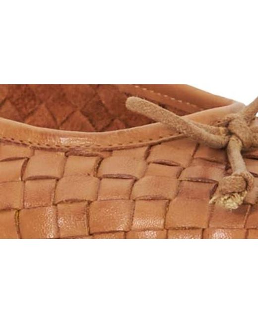 Dune Brown Heat Leather Ballet Flat