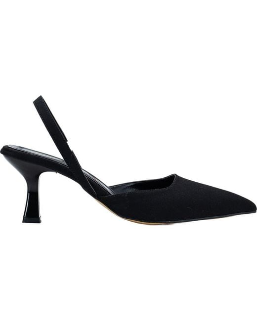 Forever & Always Shoes Black Rae Slingback Kitten Heel Pumps