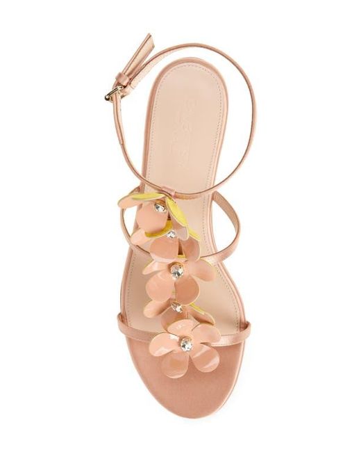 Giambattista Valli Pink Flower Ankle Strap Sandal
