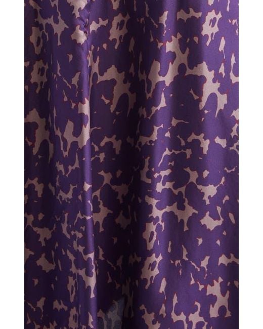 Altuzarra Purple Penny Print Silk High-Low Maxi Dress