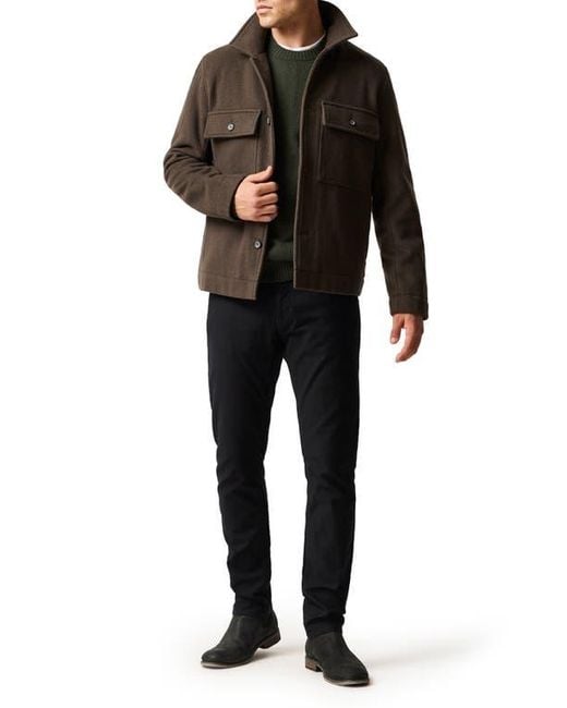 Rodd & Gunn Black Windsoe Virgin Wool Blend Trucker Jacket for men