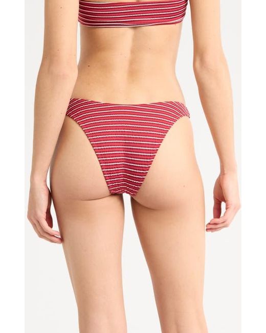 PacSun Red Emily Stripe High Leg Scoop Bikini Bottoms