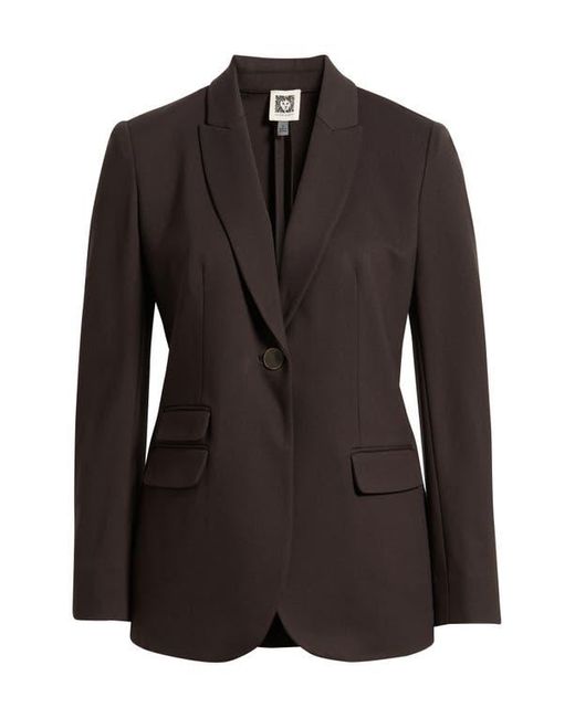 Anne Klein Black Stacked Pocket One-Button Blazer