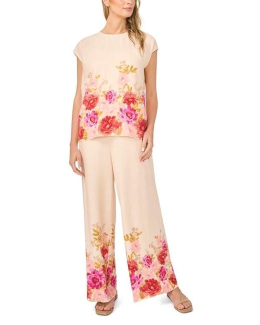 Halogen® Red Floral Print Top