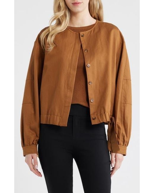 Mango Brown Mojito Tie Hem Jacket