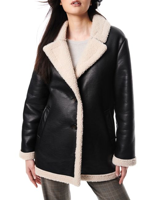 Bernardo Black Faux Shearling Coat