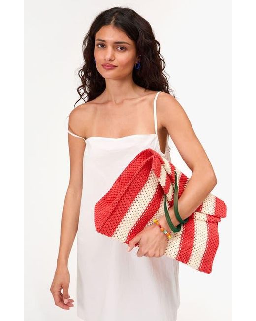 Clare V. Red Simple Crochet Tote