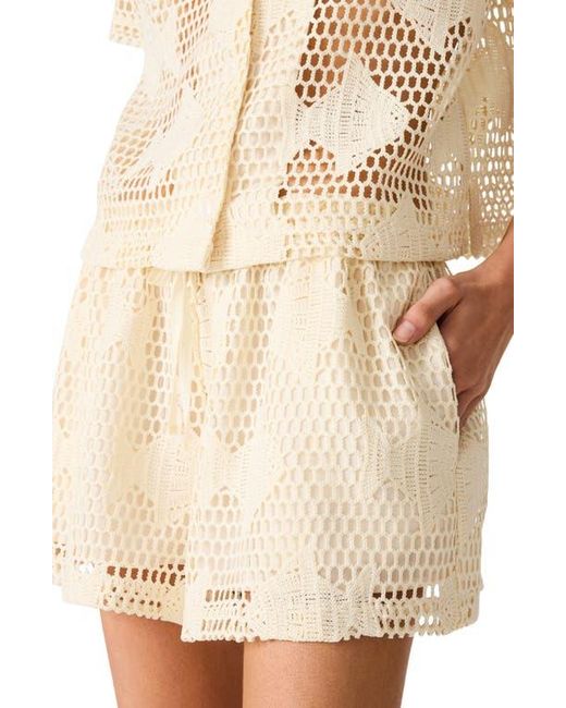 Steve Madden White Sandra Openwork Shorts