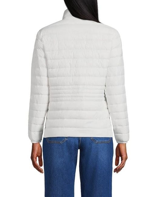 Lands' End White Wanderweight Ultralight Packable Down Jacket