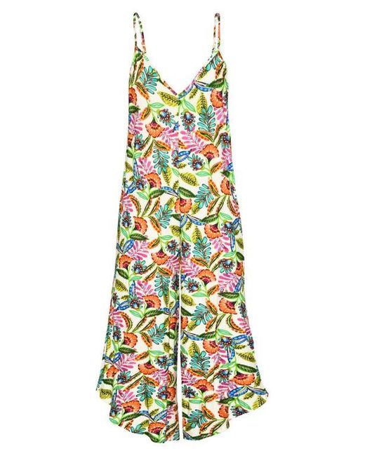 Sunshine 79 Multicolor Jungle Crop Wide Leg Cover-Up Jumpsuit