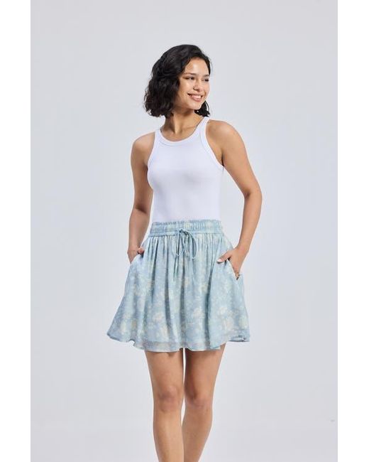 REISTOR Blue Drawstring Short Skirt