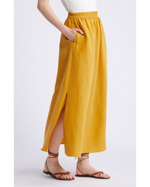 Nordstrom Yellow Pull-on Midi Skirt