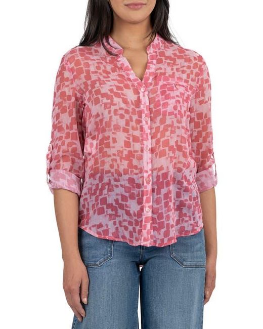 Kut From The Kloth Red Jasmine Chiffon Button-Up Shirt
