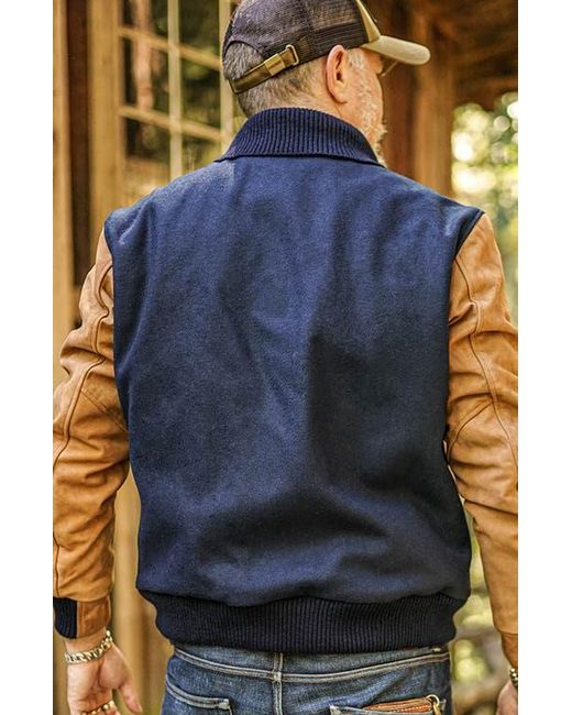 Last Wolf Blue Baker Mount Varsity Jacke for men