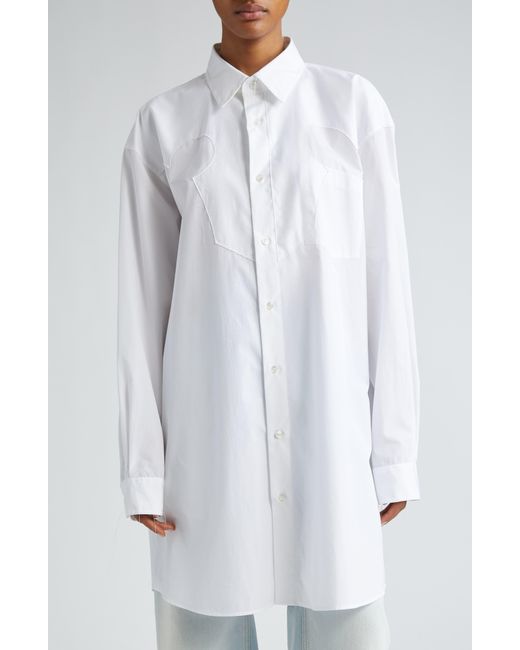 Maison Margiela White Oversize Décortiqué Cotton Button-up Shirt