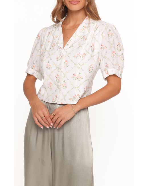 Petal & Pup White Steele Button Front Top
