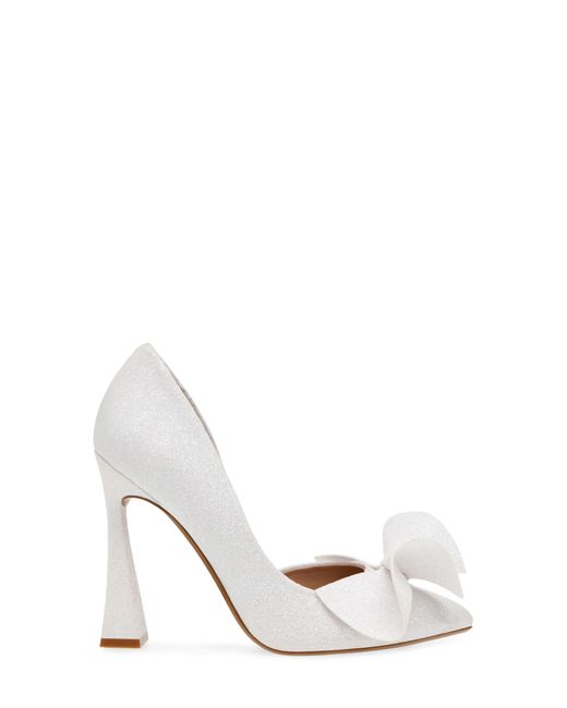 Betsey Johnson White Nobble Half D'orsay Pointed Toe Pump