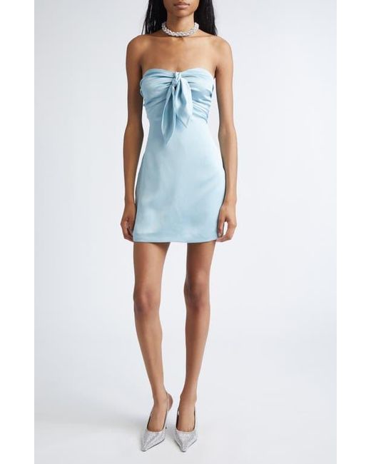 ramy brook orion strapless tie front satin mini dress Ramy Brook Women's Orion Dress - Blue - Size 6