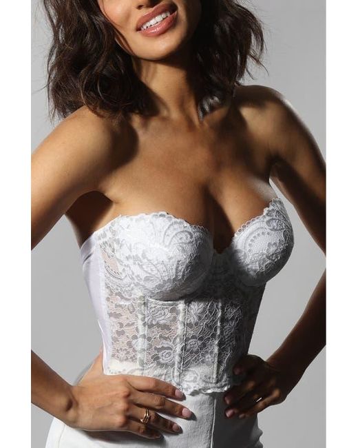 Dominique Intimates White Estrada X Strapless Low Back Bustier Bra