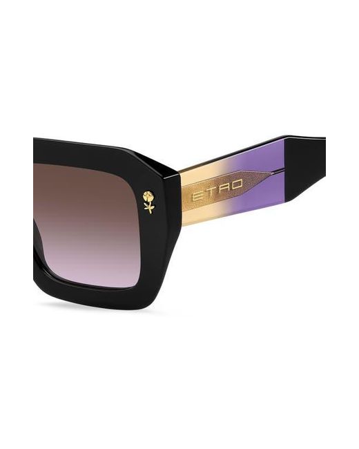 Etro Black 52Mm Gradient Rectangular Sunglasses