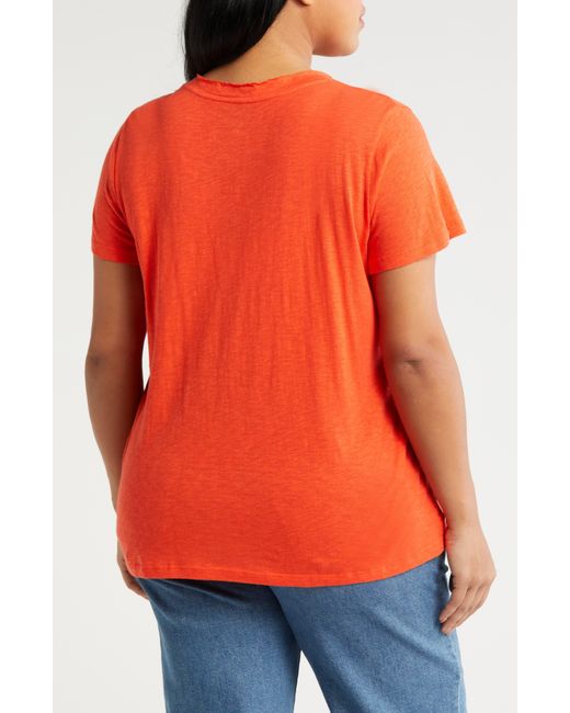 Caslon Red Caslon(r) Short Sleeve V-neck T-shirt