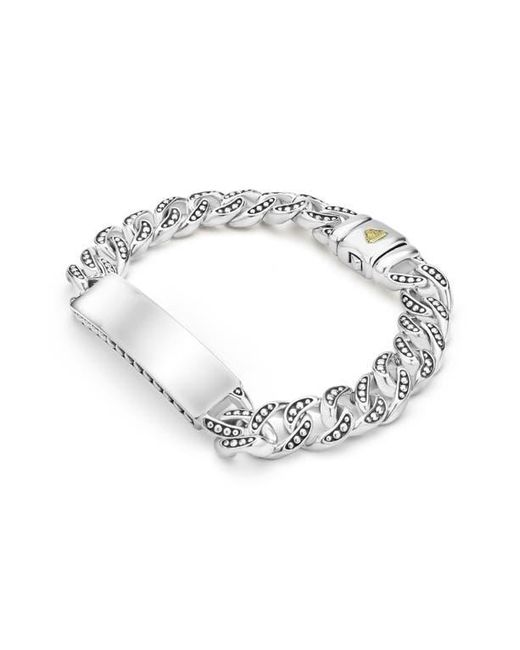 Lagos White Anthem Id Curb Chain Bracelet for men