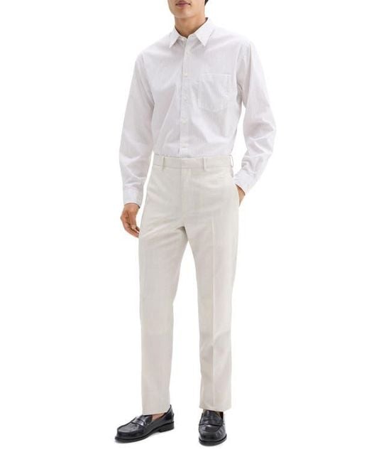 Theory Mayer Soft Tailored Straight Leg Dress Pants in White