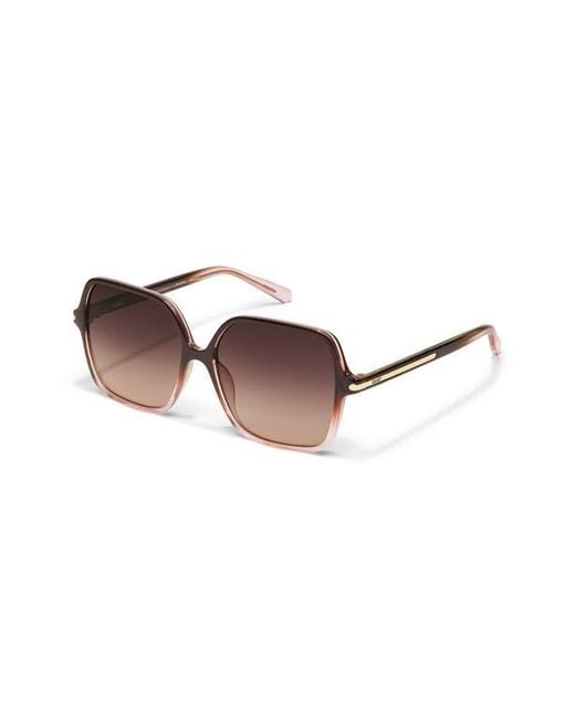 Quay Brown Press Tour 60Mm Gradient Square Sunglasses