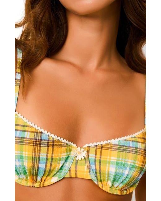 Solid & Striped Multicolor The Daphne Gingham Bikini Top
