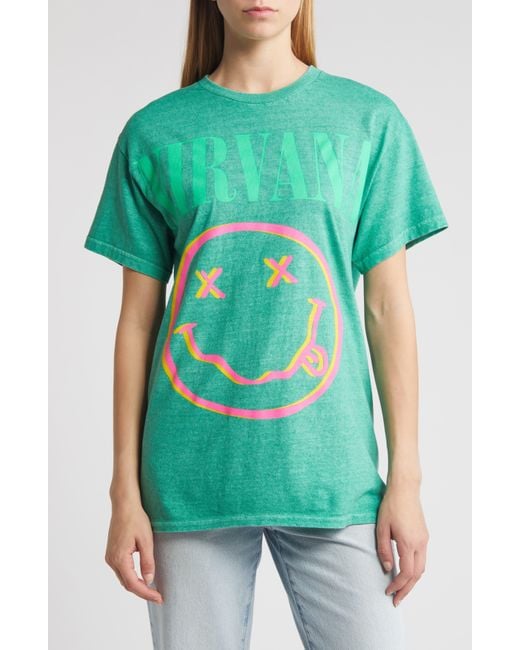 Merch Traffic Green Nirvana Graphic T-shirt