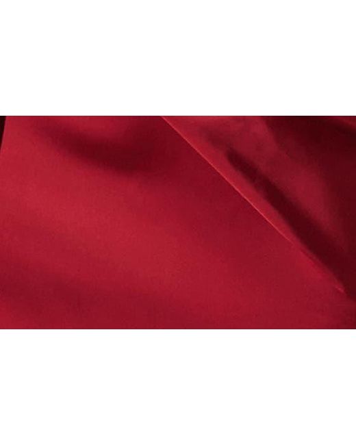 Astr Red Long Sleeve Draped Satin Minidress