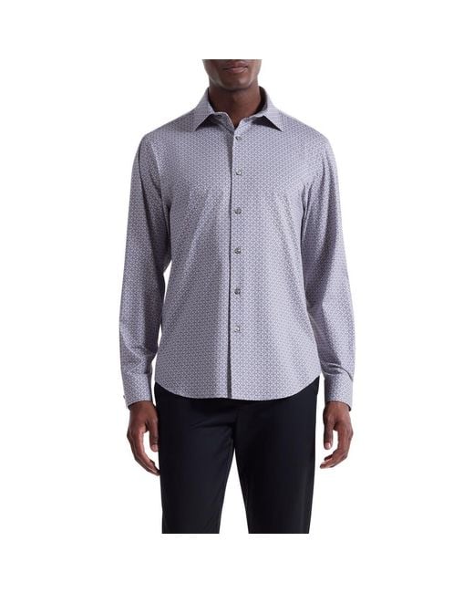 Bugatchi Blue James Ooohcotton Button-Up Shirt for men