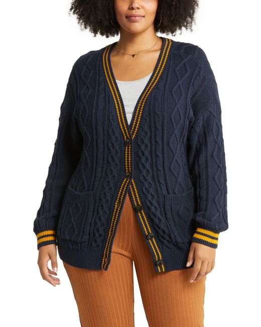 BP. Blue Oversize Cable Cardigan
