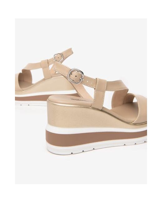 Nero Giardini Metallic Platform Wedge Sandal