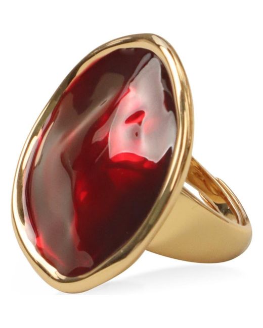 Retro Chic Red Ripple Ring