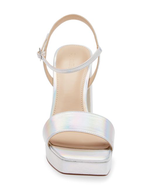 Open Edit White Noella Ankle Strap Platform Sandal