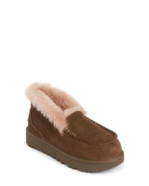 Ugg Brown Ansley Parc Genuine Shearling Platform Slipper
