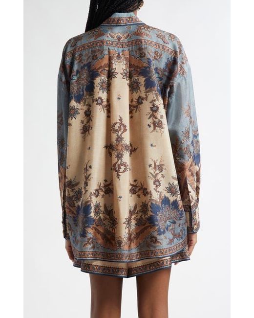 Zimmermann Multicolor Ascension Silk Habutai Button-Up Shirt
