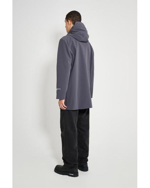 Stutterheim Blue Stockholm Patch Matte Raincoat
