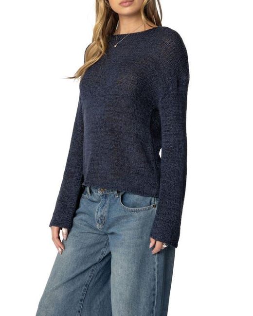 Edikted Blue Drop Shoulder Sweater