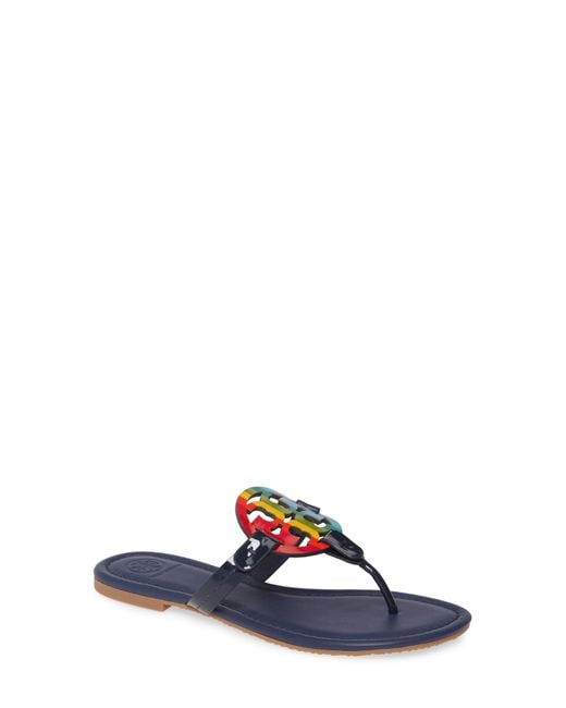 tory burch red rainbow miller sandals