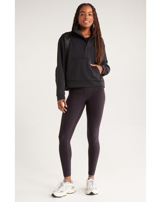 Zella Black Textured Half Zip Pullover