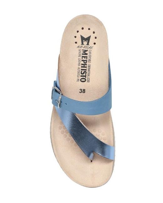 Mephisto Blue Helen Toe Loop Sandal
